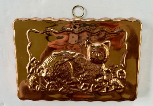 Vintage copper cat jello cake - copper, jello/cake