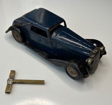 TRI-ANG MINIC VAUXHALL CABRIOLET 19M BLUE/BLACK TINPLATE WORKING CLOCKWORK MOTOR
