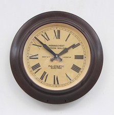 BRITISH 1940s GENTS' Aged Midcentury Vintage Industrial Factory Steel Wall Clock