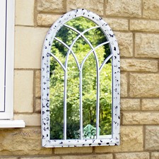 Large White 73cm Arch Mirror