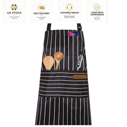 Adjustable unisex apron with - adjustable,