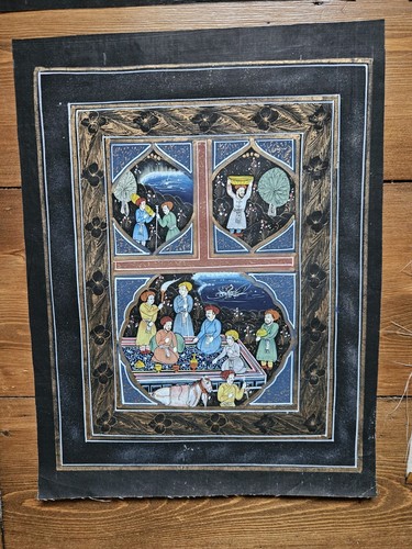 Indian painting silk fabric - on,