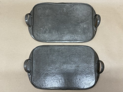 Pair tudric pewter trays - pair,