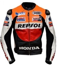 HONDA REPSOL MEN MOTORBIKE LEATHER JACKET MOTORBIKE JACKET RIDER RACING JACKET