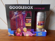 GOGGLEBOX COCKTAIL SET shaker, stirrers and recipe cards STEPH & DOM boxed