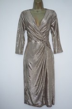 DEBUT DEBENHAMS GOLD KNOT SIDE WAIST BODYCON DRESS SIZE 8 BNWT XMAS