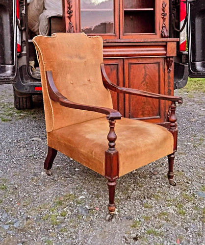 19c rosewood antique library - a,