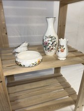 Aynsley  Collection of 4 Various Pieces Bud Vases Dish & Lidded Frog