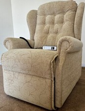 SHERBORNE LUXURY ELECTRIC RISER RECLINER BROWN CHENILLE CHAIR ~ CAN DELIVER
