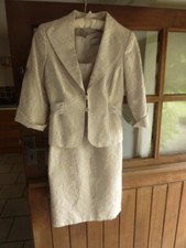 Luis Civit elegant silver grey dress & jacket ,slim 12, Mother of Bride/Groom