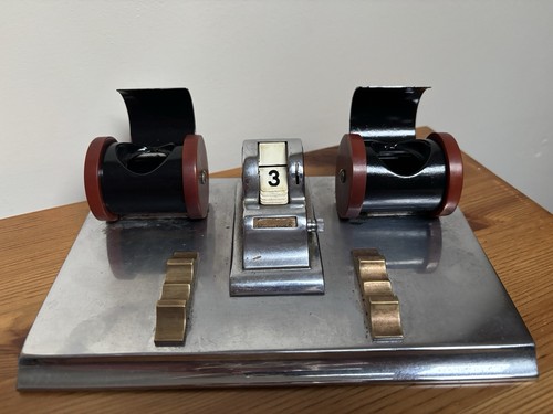 Vintage inkwell stand with - vintage,