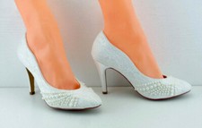 Ivory lace and pearl shoes