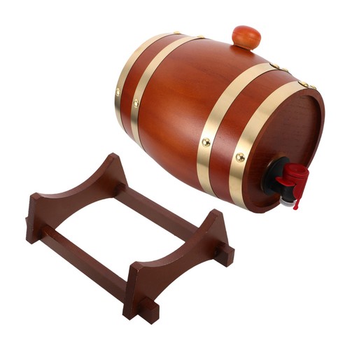 Brown oak barrel - brown, table