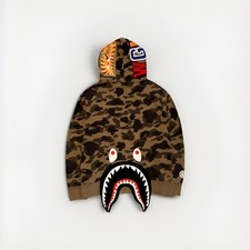 A Bathing Ape BAPE Shark Hoodie 1st Camo Pullover Men’s M Green Japan Streetwear