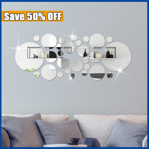 32pcs round mirror tiles - 32pcs, wall