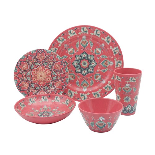 Melamine red tuscany dinner - melamine,