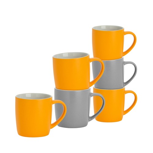 Matt coloured coffee mugs - 6x,