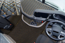 ECO LEATHER FLOOR MATS -BLACK/GOLD  FIT Daf  XG , XG+  [ FOLDING PASSENGER SEAT]