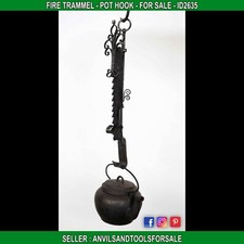 Fire trammel - Pot hook - Chimney - old tool - ID 2635