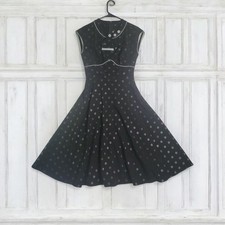 Stop Staring Black Retro Polka Dot Dress Medium Pin Up Bombshell Rockabilly