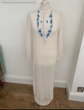 Antik Batik crinkle cheesecloth cotton boho maxi dress size M