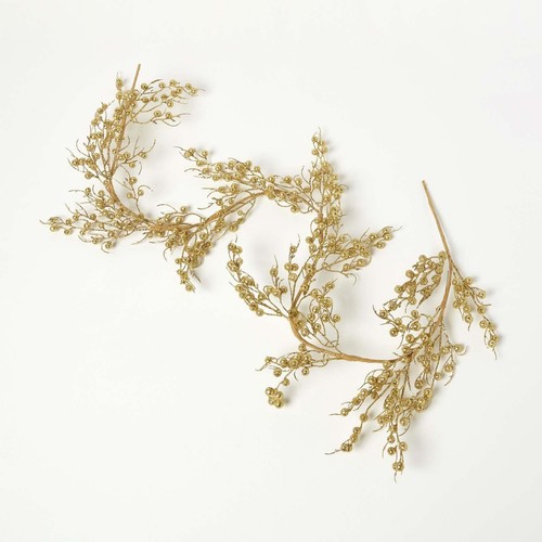 Gold berry garland 180cm - gold,