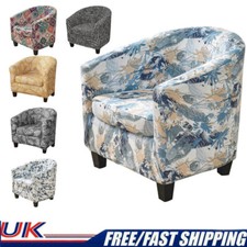 2-Pieces Tub Chair Covers Stretch Armchair Sofa Slipcover For Printed Chair