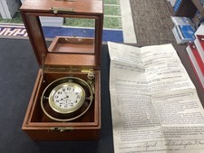 WW2 ear Waltham Marine Chronometer U.S. Navy Ship’s Clock Working
