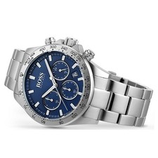 New HUGO BOSS Hero HB1513755 Blue Dial Stainless Steel Silver Men Fashion Watch