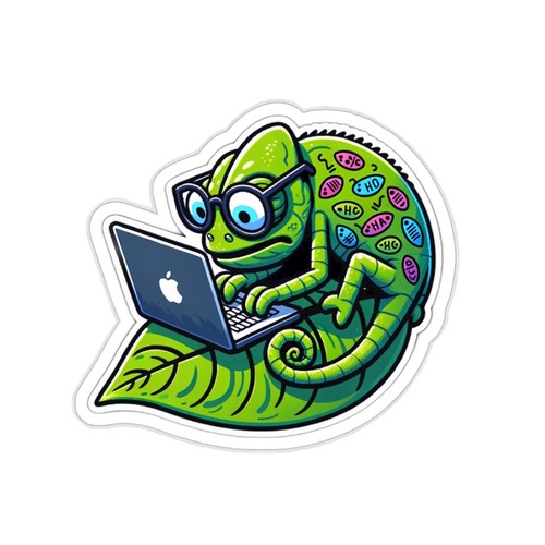 Sticker coding chameleon - coding,