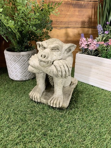Stone garden gargoyle imp - stone,