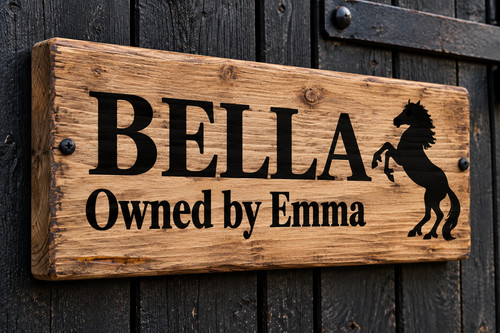 Horse name plate - horse, door