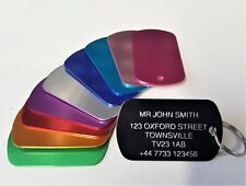 Engraved Aluminium Luggage Tag - Suitcase Travel Name Address ID Baggage Labels