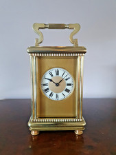 A BEAUTIFUL PETITE MASKED CARRIAGE CLOCK by HENRI JACOT 1870 GILDED FOOTED CASE