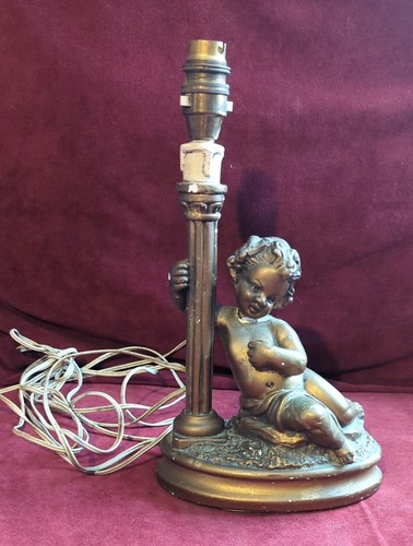 Vintage cherub table - cherub, lamp