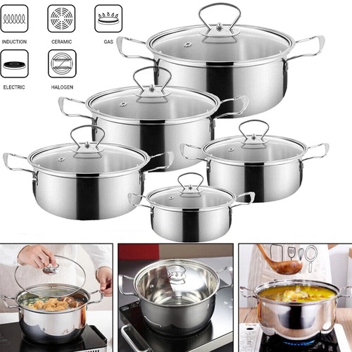 Stainless steel pots - 5x,