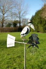 Verdigris Crow Windmill Garden Decoration Windspinner Stake