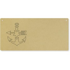 'Ships Anchor & Star Outline' Large Wooden Wall Plaque / Door Sign (DP00072650)