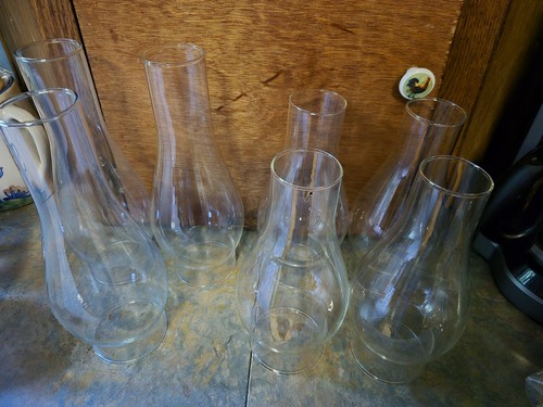 Vintage oil lamp glass - oil, chimney
