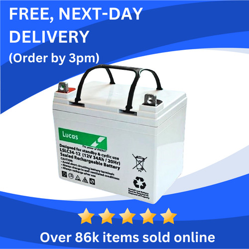 Lucas fully sealed 12v 34ah - sealed,