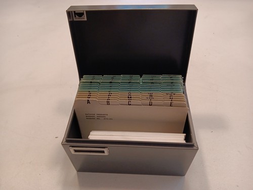 Vintage metal recipe - recipe/file, box