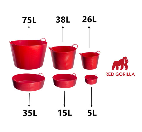 Red gorilla tub trug - red,