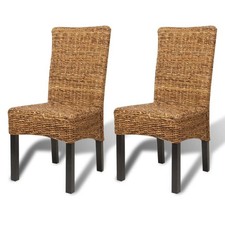 2/4/6 pcs Rattan Dining Chairs Furniture Handmade Woven Abaca Natural vidaXL