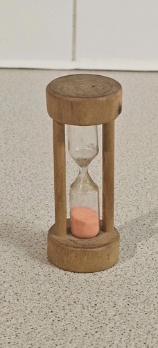 Vintage wooden hourglass - wooden, sand