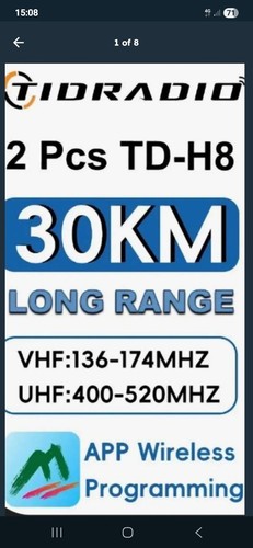 Tidradio h8 10w long - 2, td-h8