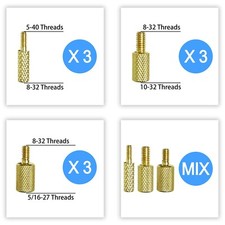 Gun Cleaning Rod/Wire Fitting Adapter Kit 5-40 8-32 10-32 5/16-27 Threads