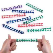 12 x Chinese Oriental Real Bamboo Finger Traps Party Bag Fillers Lucky Dip Toys