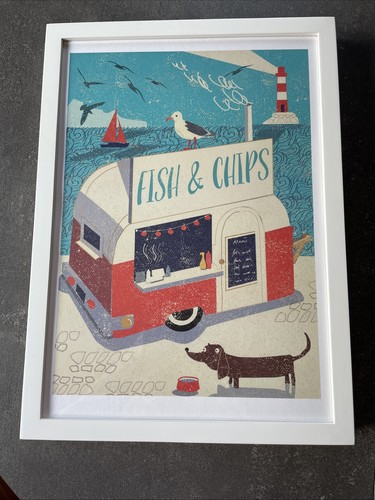 Retro fish and - and, framed