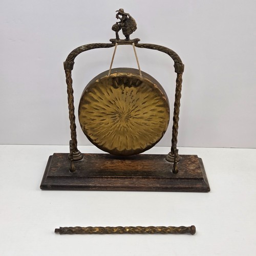 Antique brass dinner gong with - dinner,