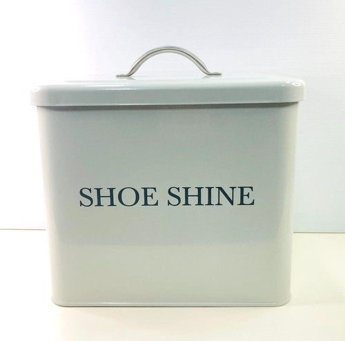 Shoe shine box tin cream - shoe, grey